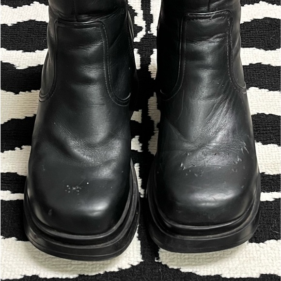 Vintage 90s Y2K SoHo Cobbler Alex Chunky Platform Leather Boots Size 8.5 - Picture 12 of 16